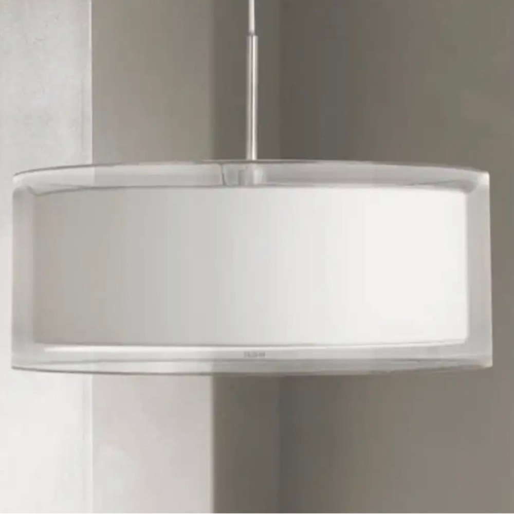 Possini euro design brushed nickel drum pendant